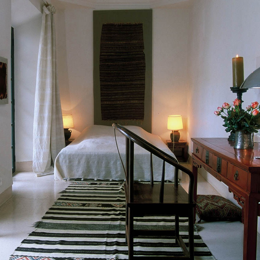The bedroom with gallery doors to balcony