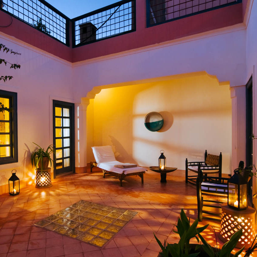 Le patio illuminé